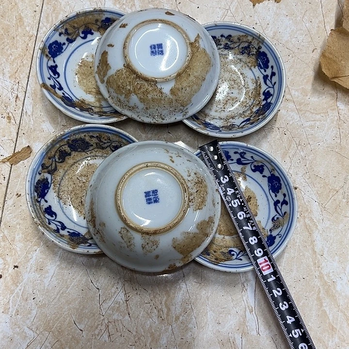 陶摆件6个10厘米芙蓉花味叠