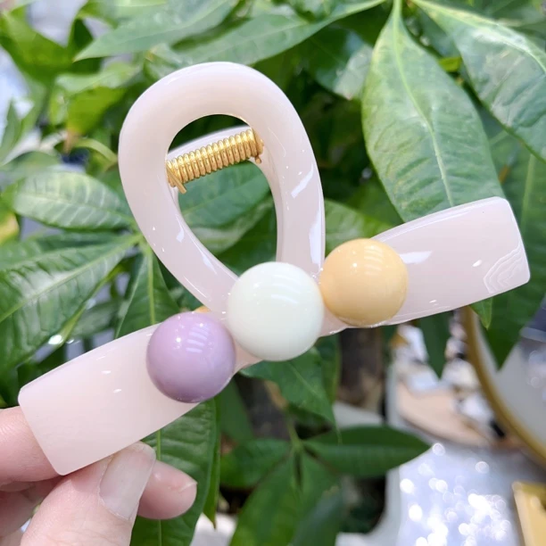 B359都粉色紫豆子抓夹