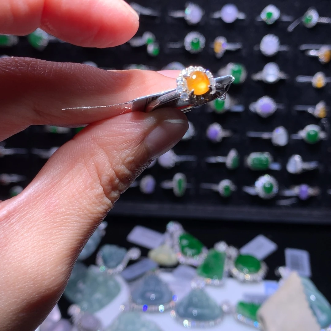 翡翠银S925镶嵌戒指