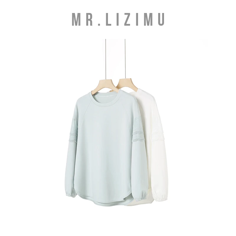 李子木先生设计感洋气刺绣拼接卫衣2025春季新款简约百搭D5025