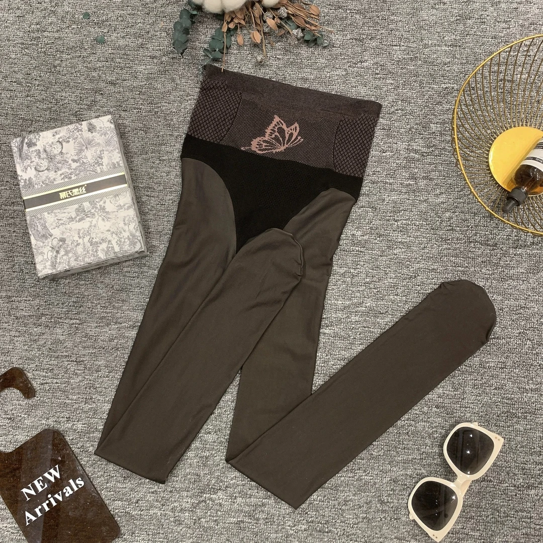 黑透肤光腿神器女秋冬加绒一体水光袜性感黑色丝袜高腰收腹提臀裤