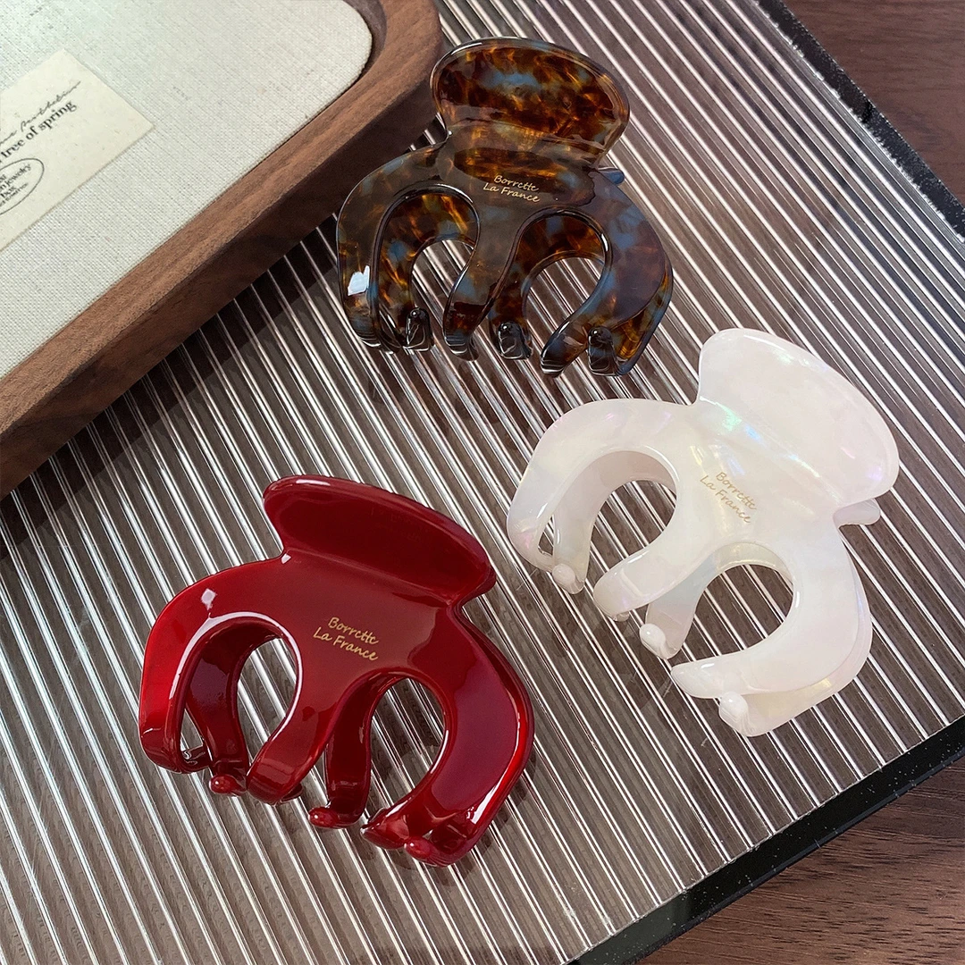 韩版高马尾南瓜抓夹后脑勺发抓高级感盘发鲨鱼夹醋酸发卡女发饰