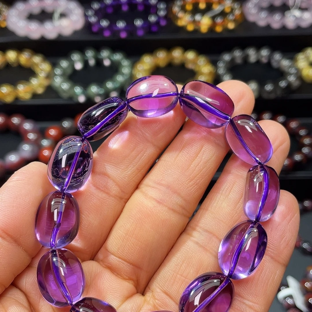 未镶嵌水晶手链巴西毕业级紫水晶