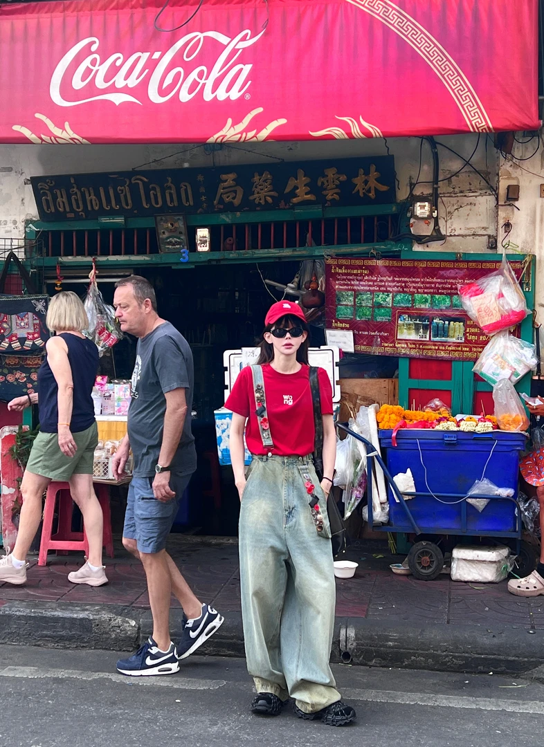 【陶格】复古重工纽扣撞色休闲背带裤TG25A1K750