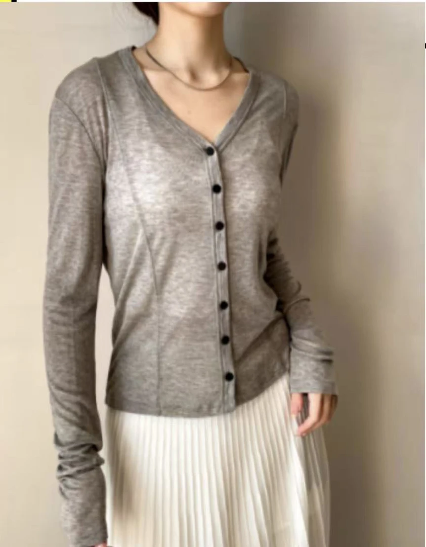 细莱赛尔天丝软糯针织开衫2216