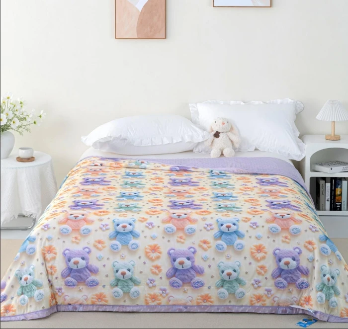 夏季凉感冰丝夏被单人双人夏凉被空调被单件可机洗夏天薄款单被