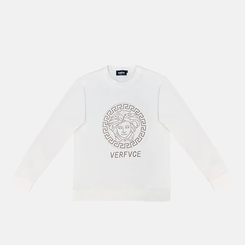 VERFVCE Puro简约白色高端卫衣品牌上衣2025新年春爆款男式圆领