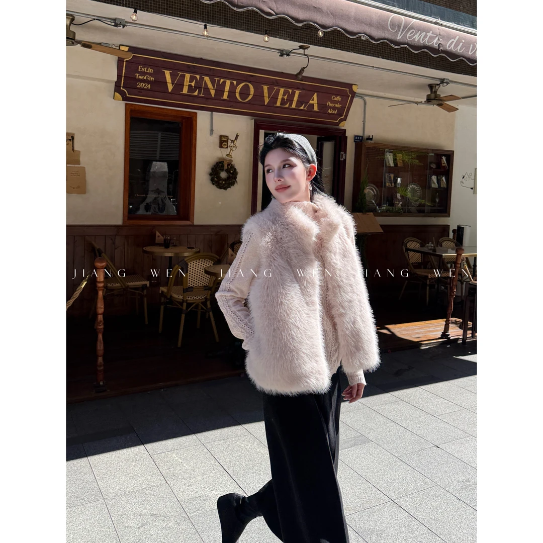 【芬兰马甲】粉色立领毛毛叠穿马甲外套