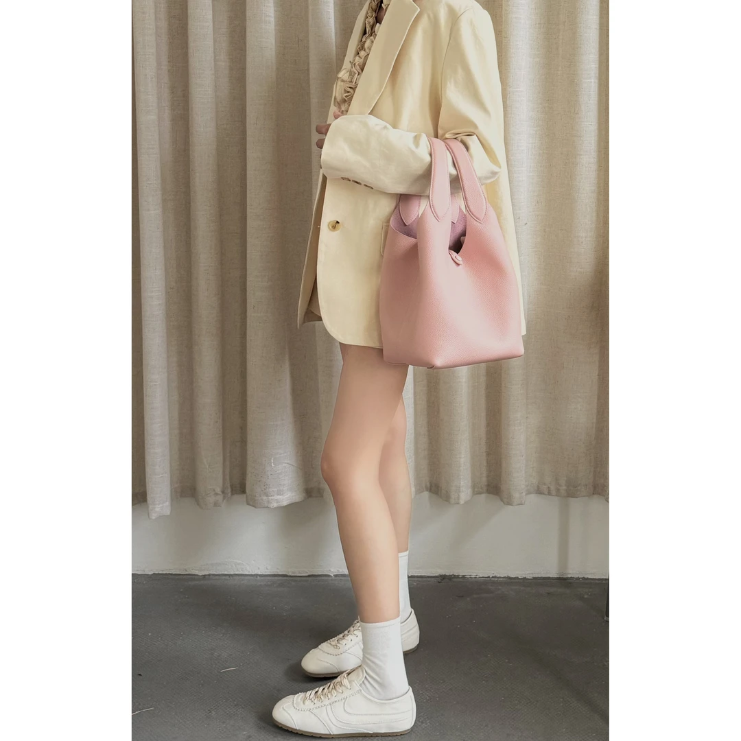 L-9017#好看又百搭的高质感菜篮子包包（真真）（21*18*39）