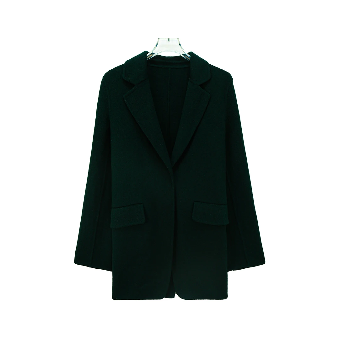 A23097【新款】复古文艺羊 毛呢廓宽松大衣 外套4C