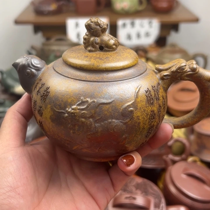 茶壶紫砂茶壶钮断