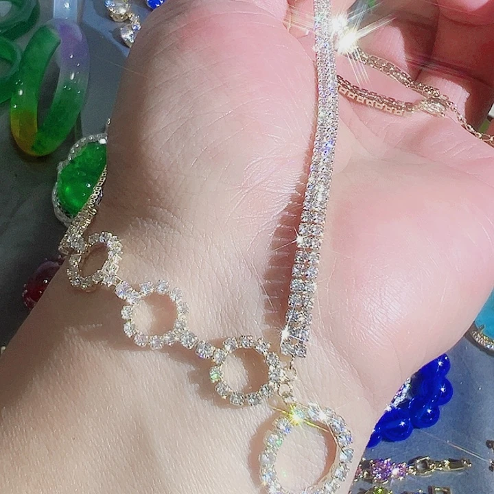 钨金红色蓝色满钻镶嵌