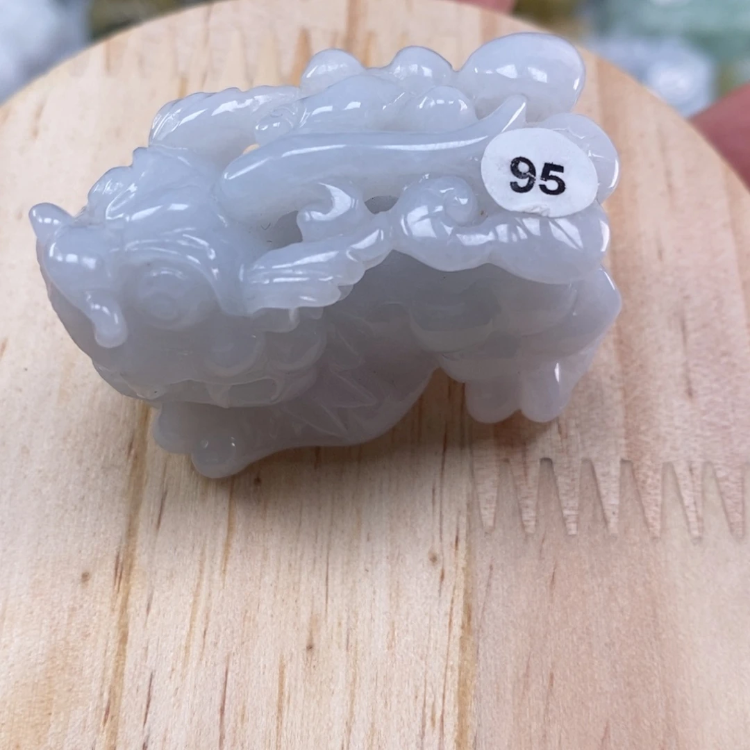 翡翠未镶嵌颈饰多人口含珠如意貔貅吊坠
