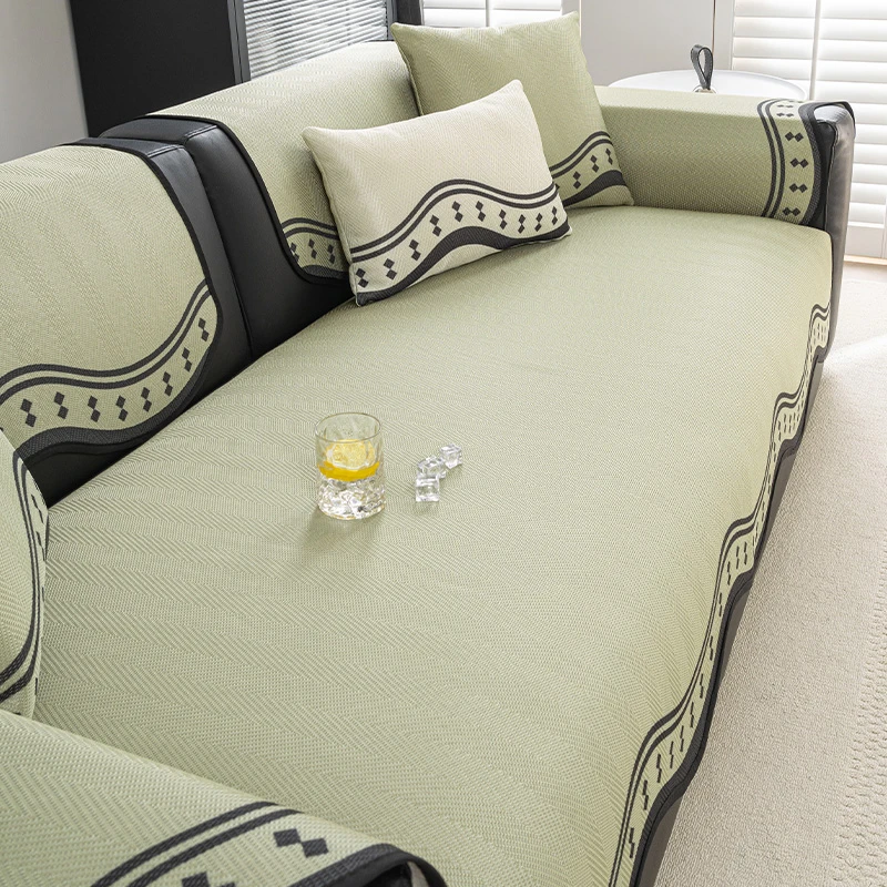 LangSha/浪莎（异形沁纹）新款四季款夏季冰丝直排沙发垫固定防滑