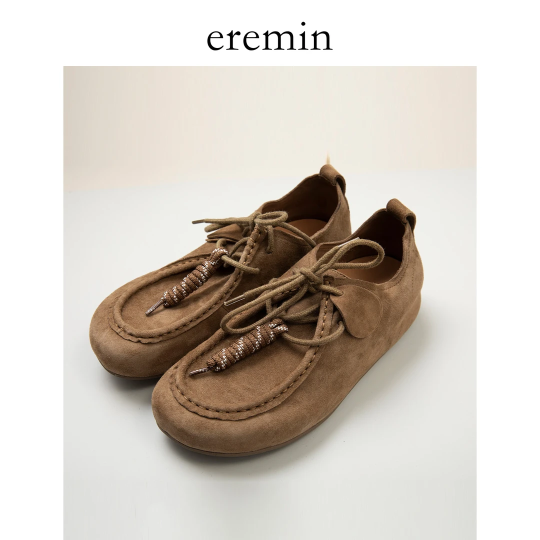 Min 英伦复古系带鞋羊绒包头乐福休闲鞋55938