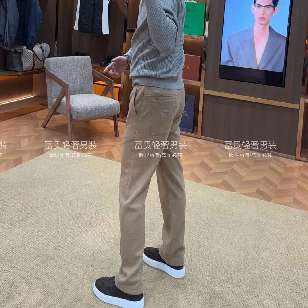 【芬系*醋酸+绵羊毛混纺】秋冬男士轻奢极简老钱风直筒休闲裤25265