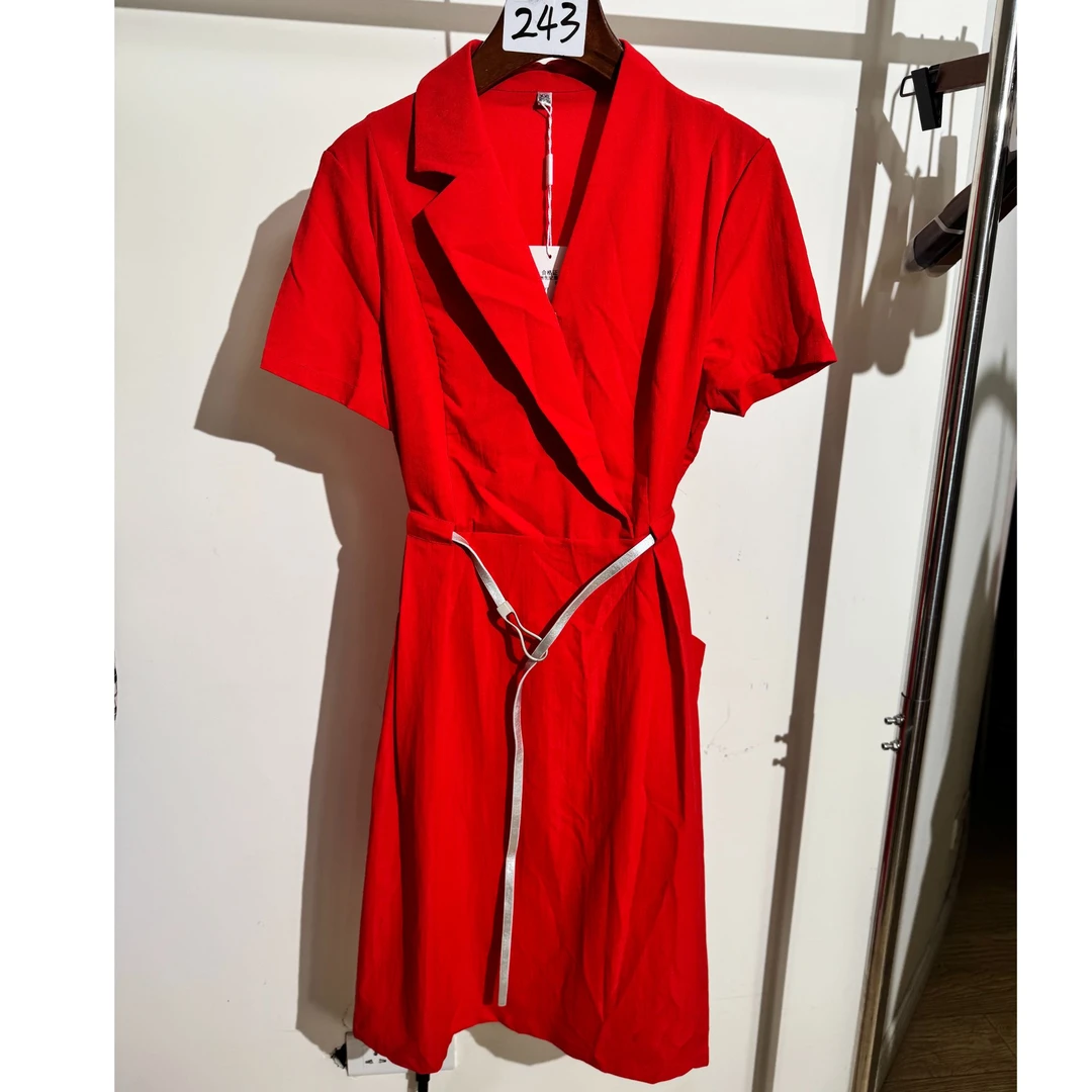 西装领通勤衬衫收腰连衣裙短款百搭