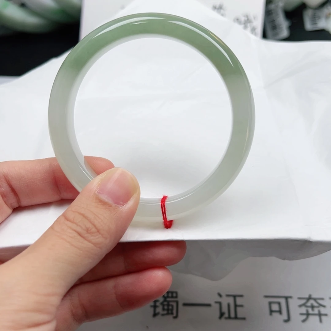 定制翡翠未镶嵌天然翡翠A货手镯天然翡翠A货 56.8半山水