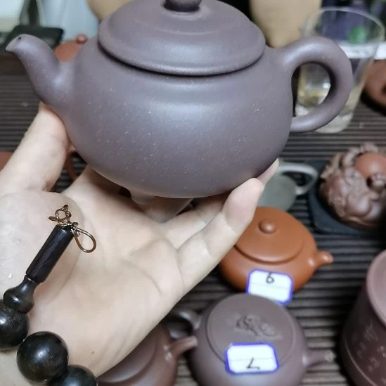 茶壶紫砂原矿紫茄泥火炬壶400cc