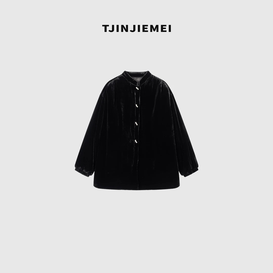 T井姐妹【气韵】新款设计感时尚精致真丝丝绒棉服MF2509-TJ501