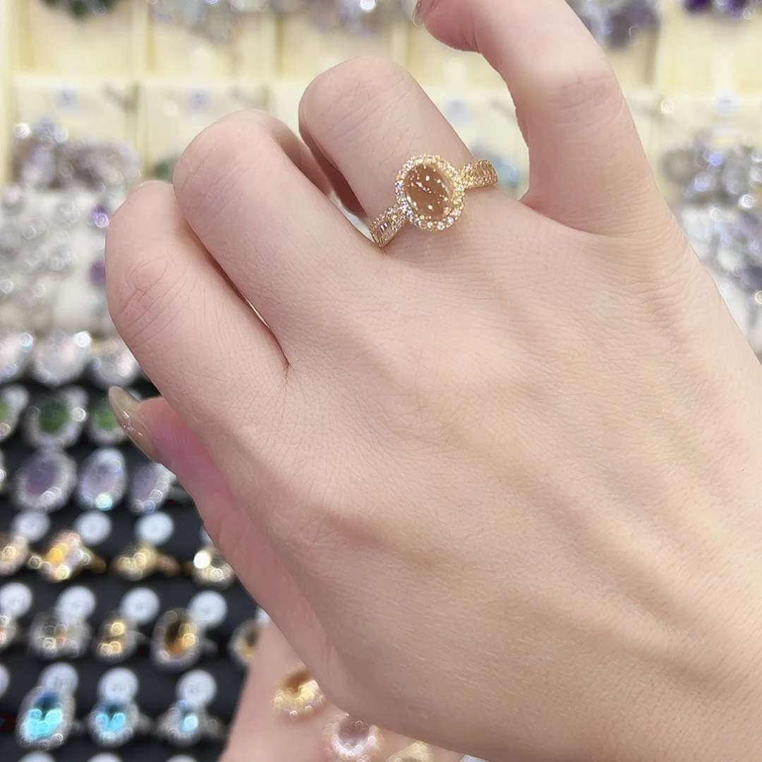 黄晶银S925镶嵌戒指