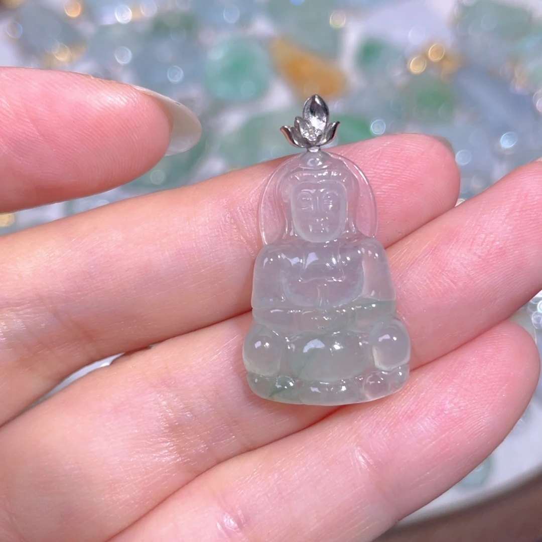 颈饰18K金镶嵌翡翠翡翠