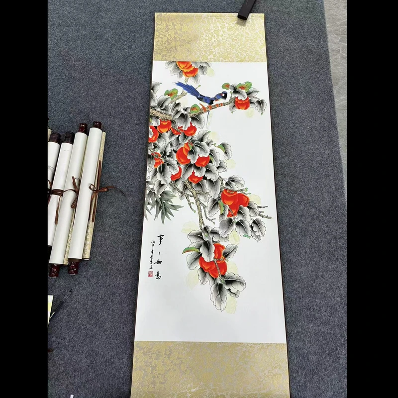 B83精装140*45《新事事如意》居家软装卷轴画