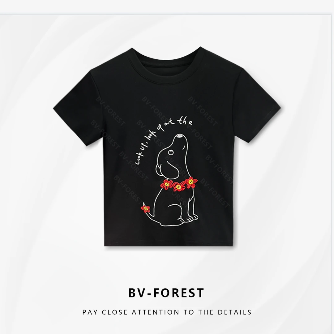 BV-FOREST“艺术旅途”夏季新款休闲洋气减龄显瘦短袖T恤BV-T0295