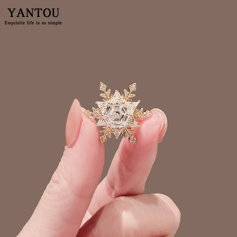 合金胸针 雪花胸针防走光别针西装衬衫设计感小众扣针轻奢配饰