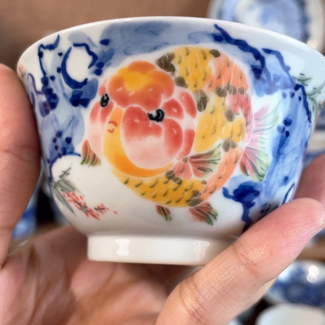 泥藝瓷梦太湖石兰寿金鱼