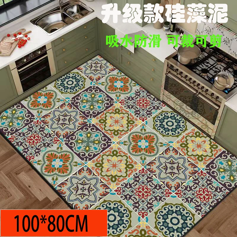 【大号门口垫】100*80cm卫生间吸水硅藻泥地垫厨房卧室地垫大号