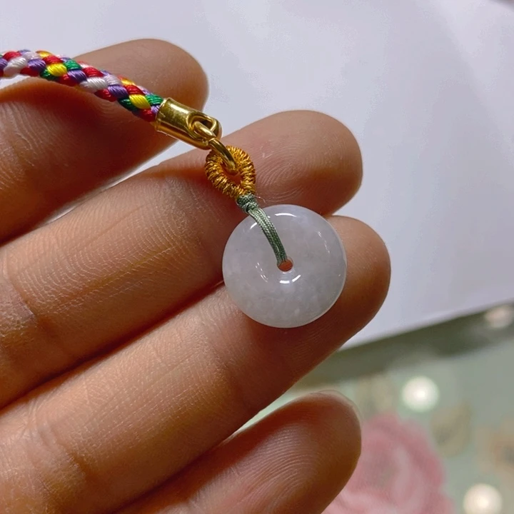 翡翠颈饰未镶嵌平安扣钥匙环