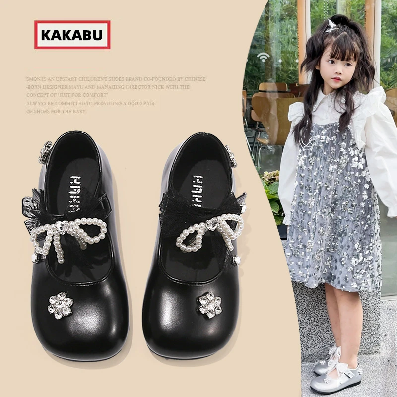 女童小皮鞋儿童百搭公主鞋子2025春秋新款小女孩韩系时尚软底单鞋
