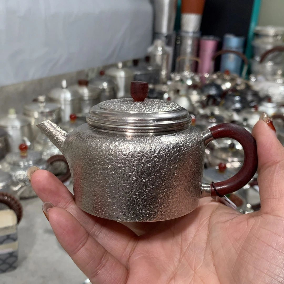 足银999麻纹做旧泡壶150容量