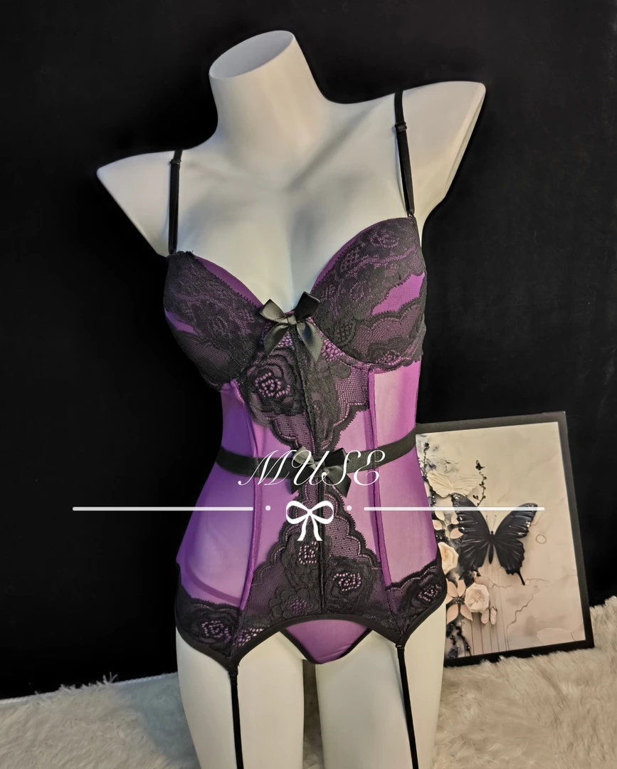 MUSE暮涩006紫色性感禁欲约会战袍小胸聚拢家居服