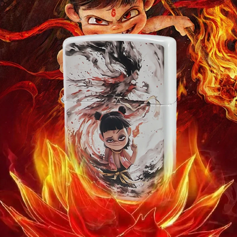 哪吒之魔童闹海动漫卡通煤油防风打火机金属国潮彩印系列创意火机