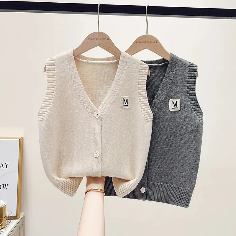 儿童马甲男童春装2025新款春季薄款洋气儿童针织开衫毛衣背心外穿