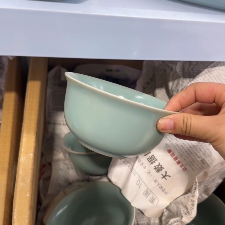 微瑕仿古不开片餐碗