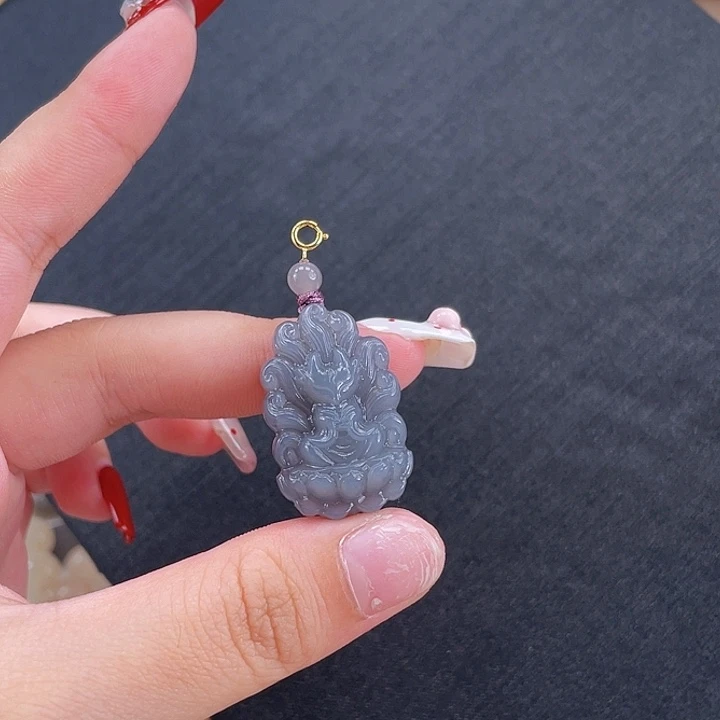 和田玉吊坠(不含链)18K金镶嵌