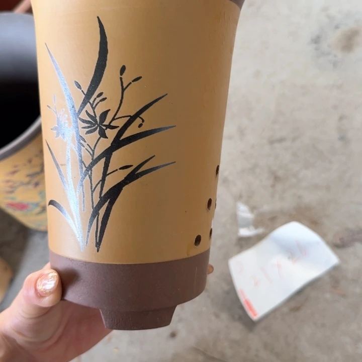 紫砂紫砂花盆15*20