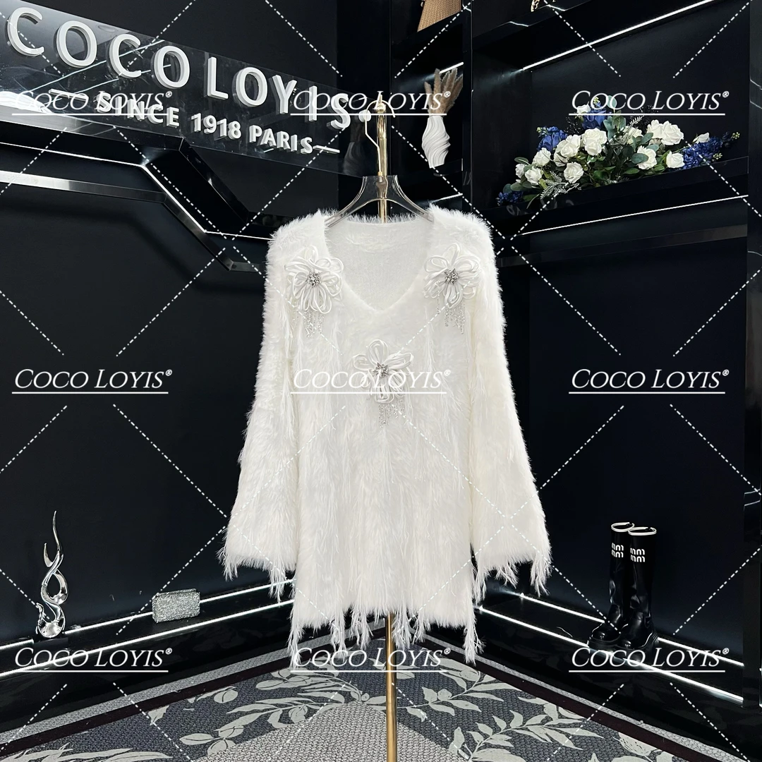 上衣蕾丝开衫毛衣气质白色时尚名媛2412092