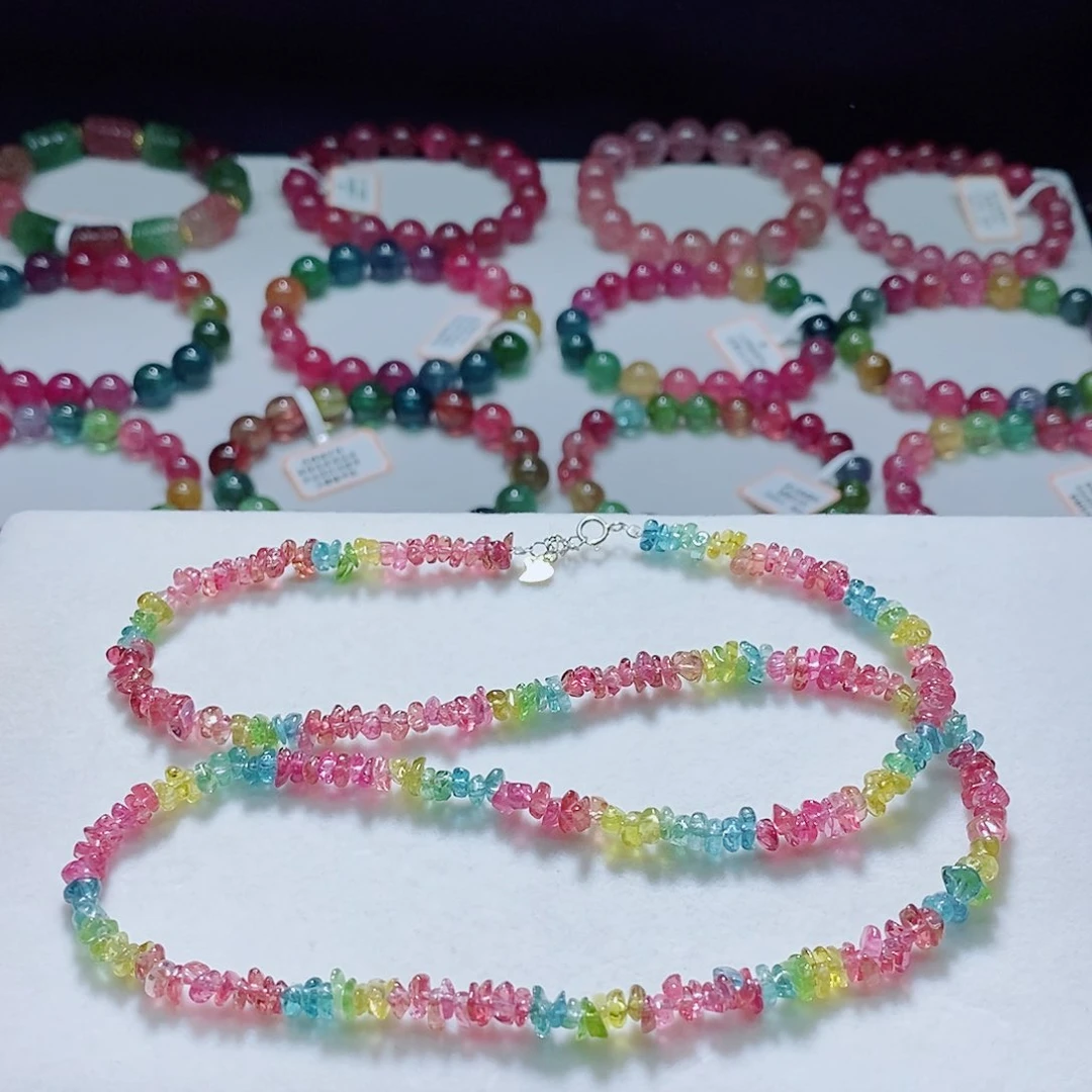 银S925镶嵌颈饰碧玺项链