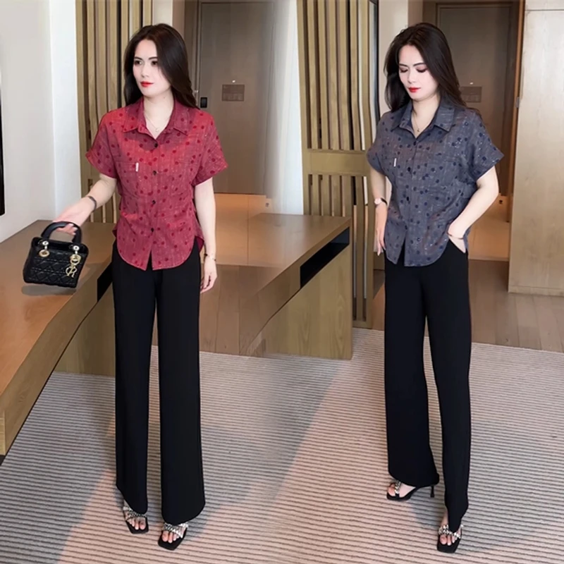 【赠运费险】夏季穿搭衬衫休闲时尚洋气气质显瘦减龄女神短袖上衣