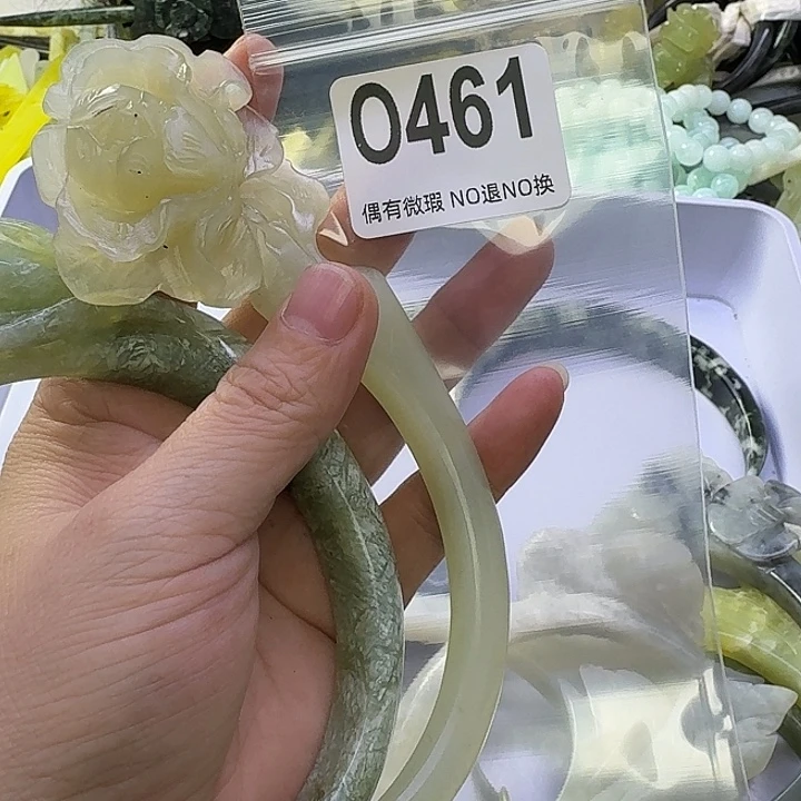 樱***姬蛇纹石玉合金发饰