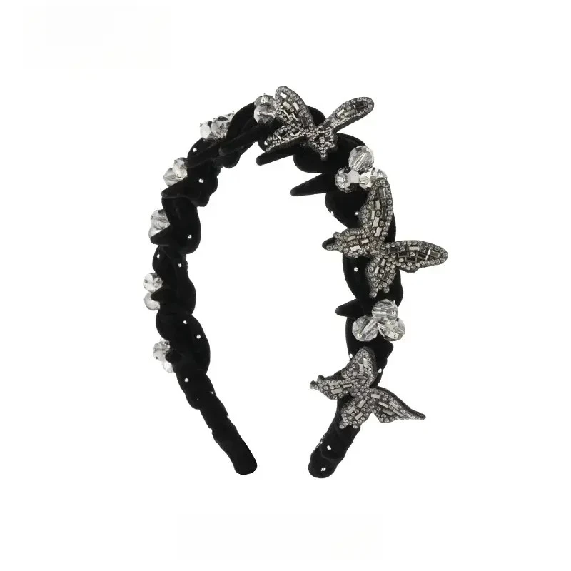 【蝶与星辰】高定轻奢爆闪高颅顶蝴蝶齿梳发箍c