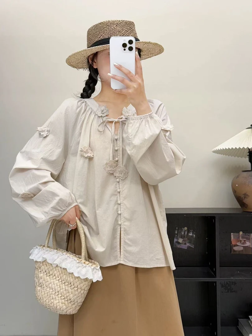 【光头家】孤品系300-399#森系春秋时尚百搭复古女士提花衬衫