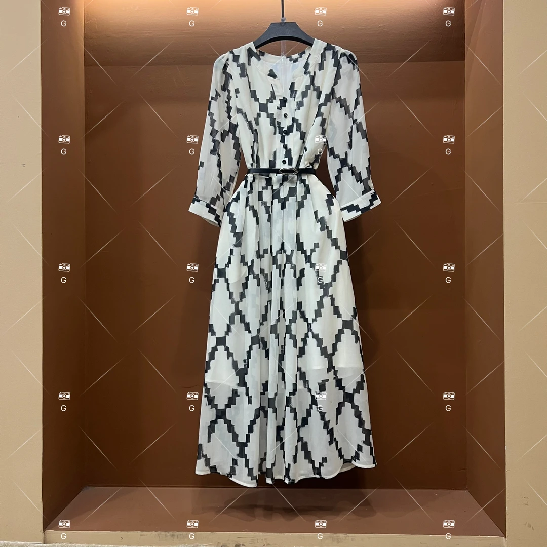 【贞】春夏丨设计师轻奢法式印花女士连衣裙 GS-55052