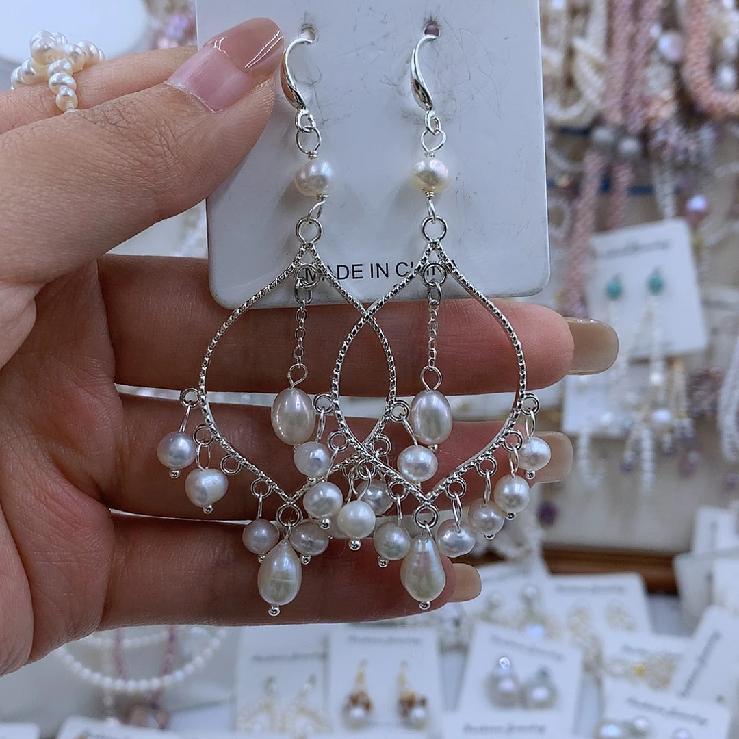 项链银S925镶嵌淡水珍珠