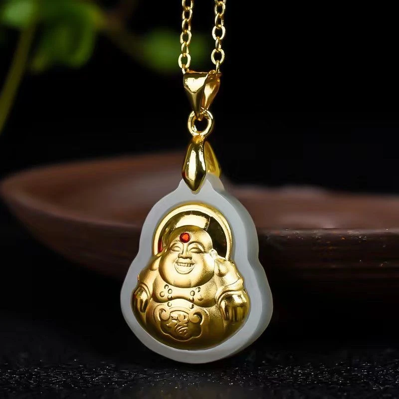 （田瑾推荐）足金 黄金和田玉佛公红款吊坠