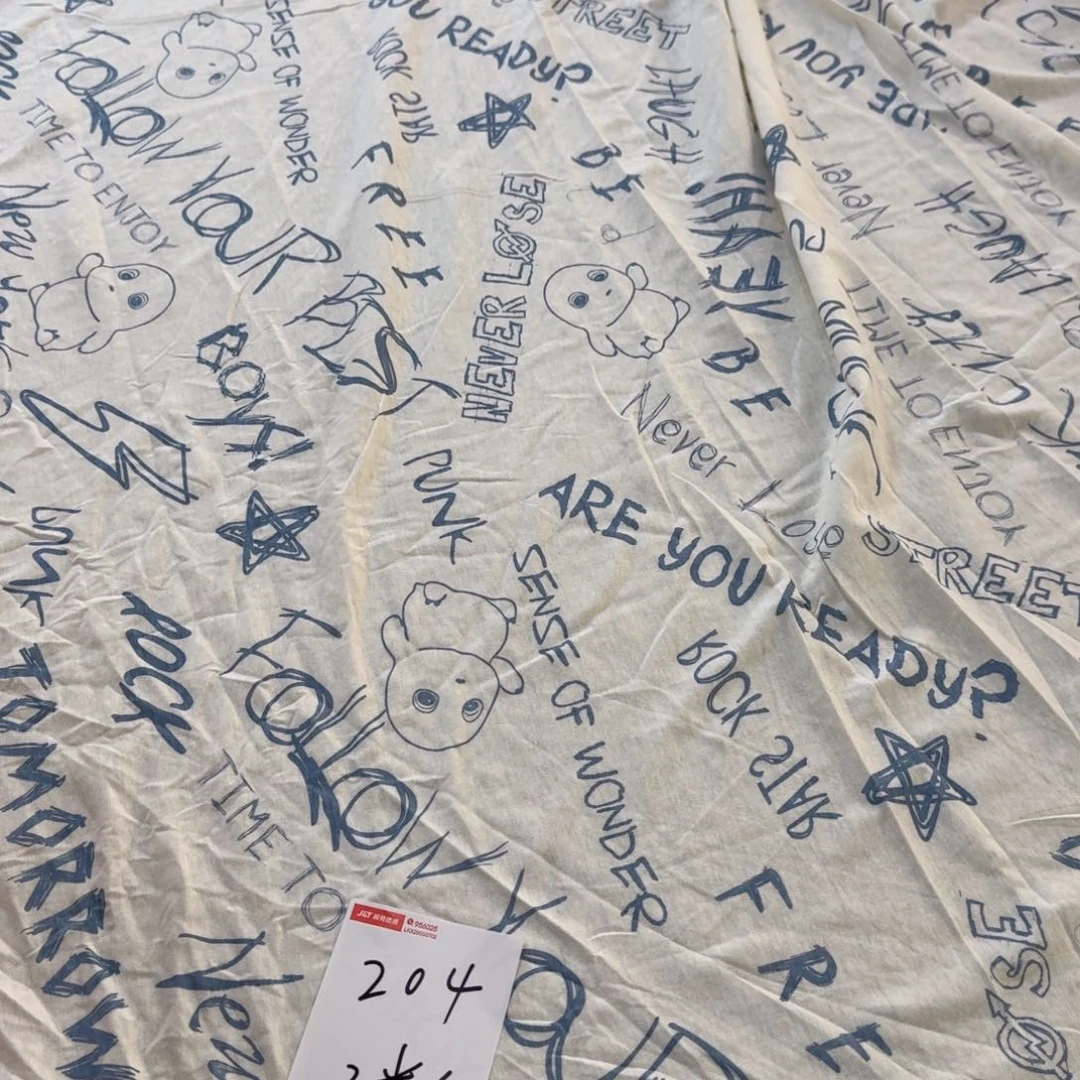 棉204号。全棉 奶龙汗布。两米